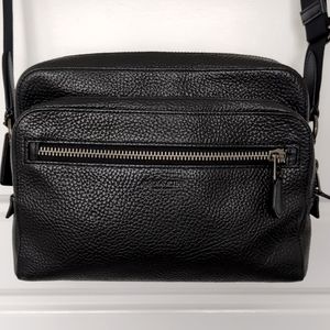Coach Unisex Black Leather Crossbody Bag
